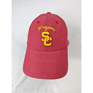 Vintage Nike USC Trojans Hat Cap One Size Red Gold Yellow Embroid Swoosh Stretch